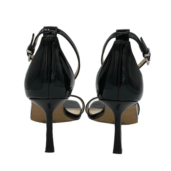 Vince Camuto Enella Ankle Strap Heeled Sandal Black Patent Leather Size 9.5 - Picture 4 of 5